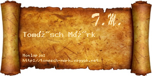 Tomásch Márk névjegykártya